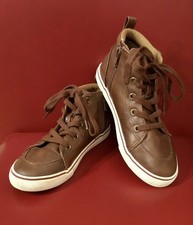 Cat Jack Boys' Florian Mid Top Sneakers Size 1 Tan EUC