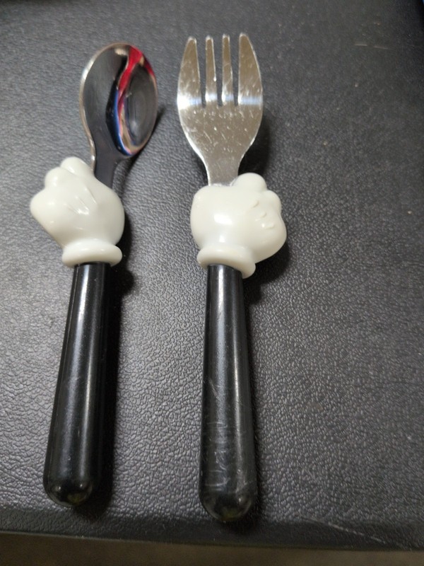 Pair of Disney Baby Toddler Child Mickey Mouse Hands Spoon & Fork