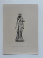 Antique Engraving female Nude figure Salmacis classical mythology neoclassical