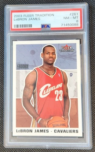 2003-04 Fleer #261 Lebron James Rookie Card Cleveland Cavaliers NM-MT PSA 8