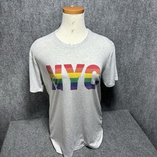 Where I’m From NYC Pride Lines Adult Unisex Gray T-Shirt Sz (Lg) USA Made Strtch