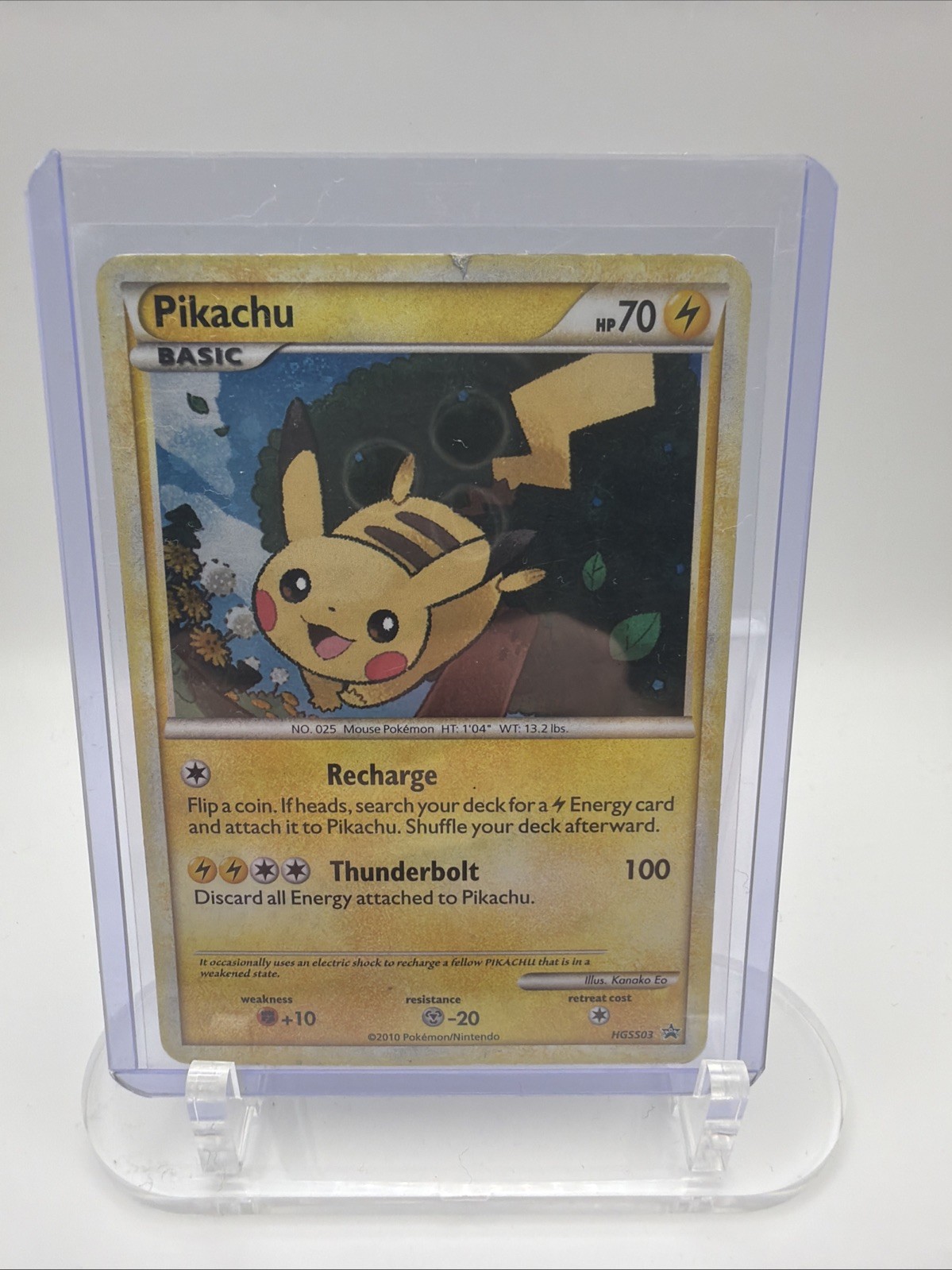 Pokemon Pikachu HGSS03 HeartGold SoulSilver Black Star Promo 2010 Holo
