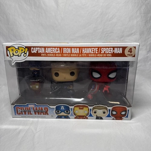 Funko Pop Vinyl: Marvel Captain America / Iron Man / Hawkeye / Spider-Man 4 Pack