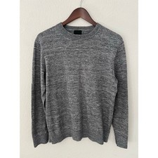 H M cotton crewneck sweater- grey long sleeve knitted- Medium size