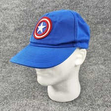 Marvel Captain America Hat Cap Snap Back One Size Blue Shield Mens USA Avengers