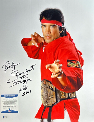 Ricky Steamboat 直筆サイン色紙 WWE HOF Ricky Steamboat Signed 16x20 Photo WWE 'The Dragon' 'HOF 2009' BAS