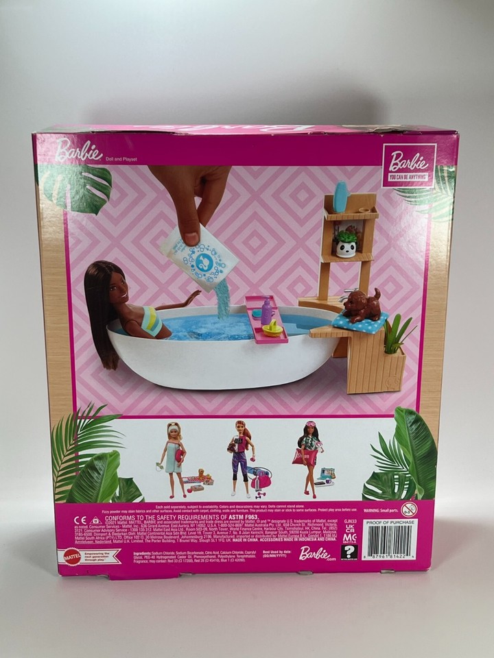 Barbie Fizzy Bath Doll and Playset, with Tub, Fizzy Powder