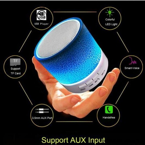 Portal LED Mini Bluetooth Speaker with FM Radio. MP3, WMA, WAV, PE, FLAC format. - 第 1/7 張圖片