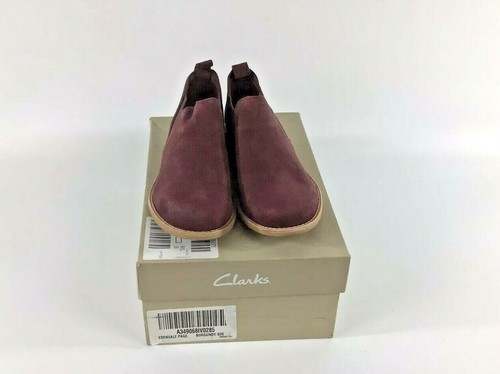 Clarks - Edenvale Page Suede Leather Boots Burgundy Women's Size US 8.5M - Picture 4 of 6