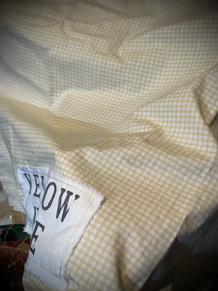 Grubby Primitive YELLOW WARE Kitchen / decorative woven cotton Tea Towel GP - Image 4 of 4