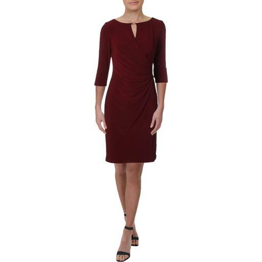 maroon office dress