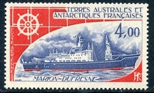 STAMP / TIMBRE DES T.A.A.F. NEUF LUXE ** P.A. N° 44 BATEAUX VOILIER