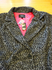 New Women's Torrid Coat Boucle Statement Black White Size 5 5x 28