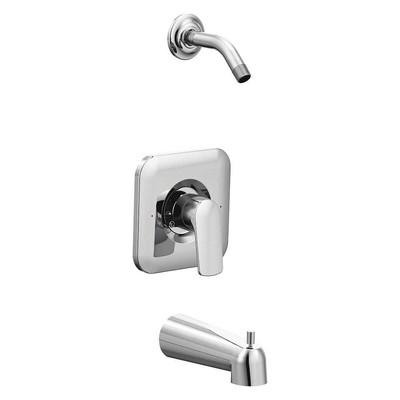 RIZON T2813NH Shower and Tub Kit,Moen,Round,Chrome 494L89