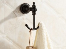 Oil Rubbed Bronze Bathroom Clothes Towel Hook  Hanger Double Robe Hooks Qba826