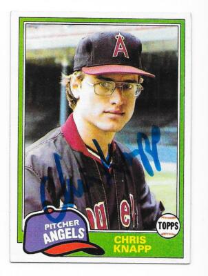 CHRIS KNAPP 1981 TOPPS AUTOGRAPHED SIGNED # 557 CALIFORNIA ANGELS