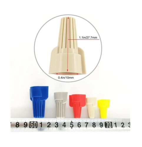 HS Winged Electrical Tan Wire End Connector Caps Bulk Small Twist-On 500ct NEW - Picture 3 of 4