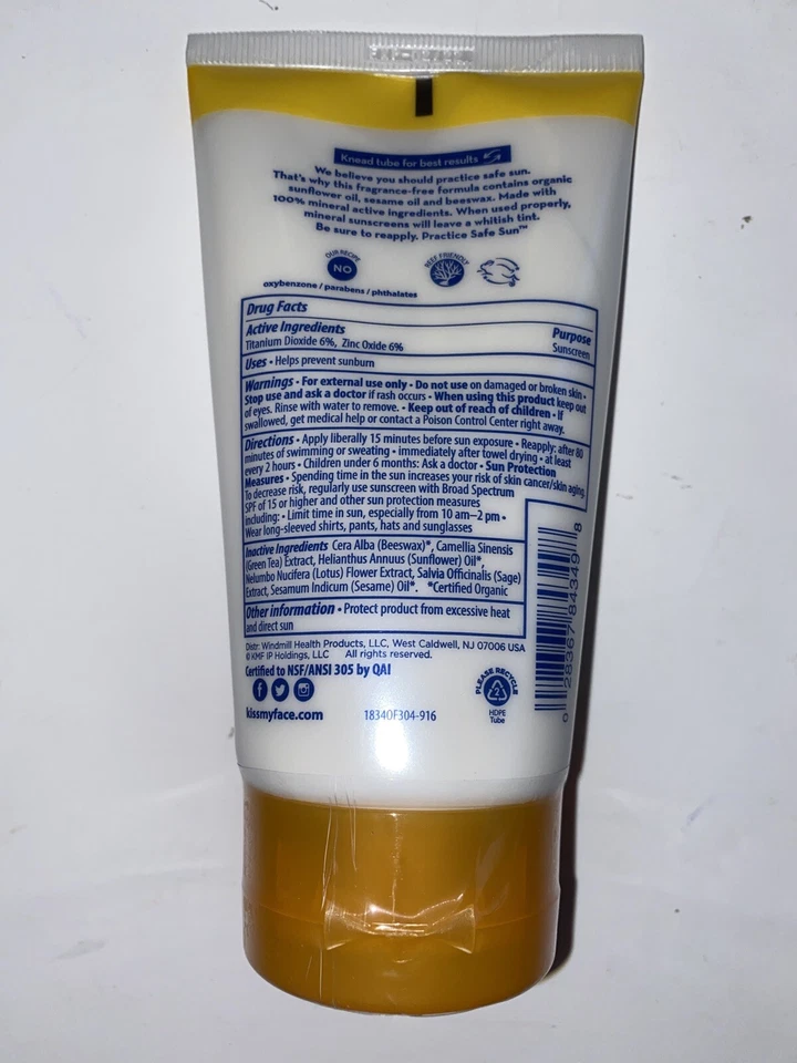Kiss My Face - Purely Mineral Sunscreen Lotion 30 SPF - 3.4 fl. oz. New - Image 2 of 2