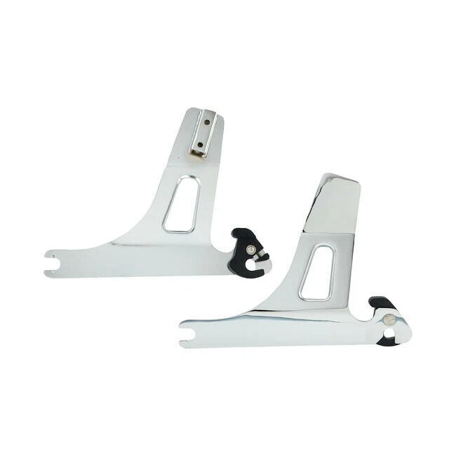 Sissy Bar Plaques Latérales, Amovibles Chromées, Pour Harley-Davidson DYNA 06-17 - Photo 1/1
