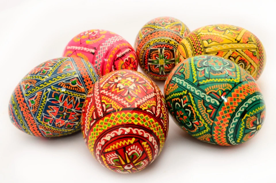 6 Wooden Ukrainian Pysanky Pysanka Easter Painted Eggs. Highest quality! - Image 4 of 4