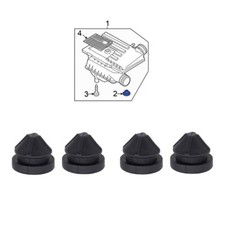 4 pezzi per padella a sfera VW bocchetta in gomma elemento di fissaggio per filtro aria.