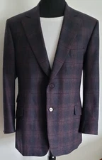 PAUL STUART Edward IV 1/2 Lined Blue-Burgundy Jacket/Sport Coat/Blazer US 43 L