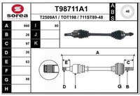Antriebswelle Vorne Links 657Mm FüR Toyota Prius Liftback W2 1.5 03-09