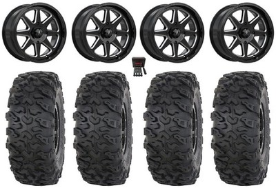 MSA Spark 15'' Wheels Gloss Blk/Milled 35'' Roctane T4 Tires Polaris Sportsman