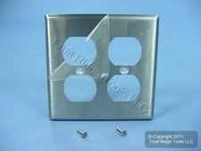Leviton Stainless Steel 2-Gang Duplex Receptacle Outlet Cover Wall Plate 84016