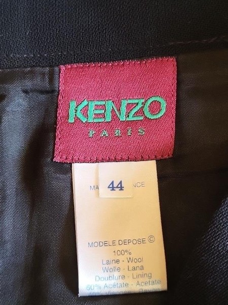 Women Kenzo Skirt Black Wool 36 / S / 44