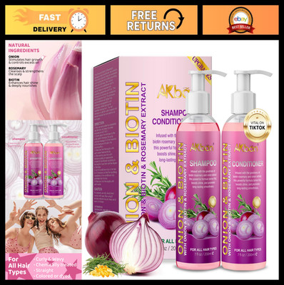 Onion Rosemary Biotin Shampoo & Conditioner Set - Strengthen, Moisturize, Promot