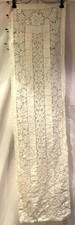 Off White Table Runner Lace or Crochet Floral Pattern