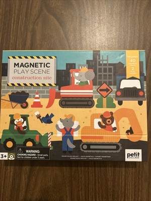 Petit Collage Magnetic Play Scene Construction Site. Pre-owned
