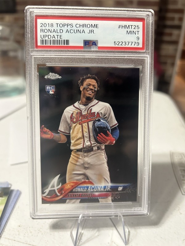 2018 Topps Chrome Update Ronald Acuna Jr Rookie RC #HMT25 PSA 9 Atlanta Braves