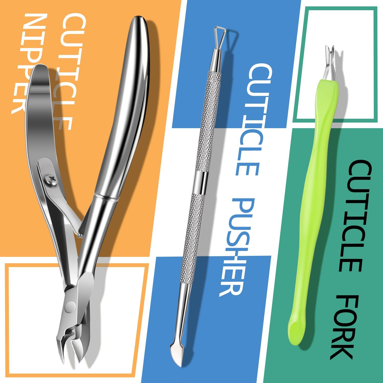 TsMADDTs Cuticle Pusher Nail File Kit, Nail Buffers and Files with 3 Files, 2...