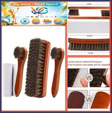 Horsehair Shoe Brush Kit 4PC Shoe Polish Applicators Leather Boot Cleaning
