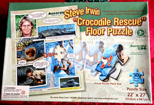 STEVE IRWIN Crocodile Hunter Rescue 50 piece FLOOR PUZZLE  22"x27" RARE