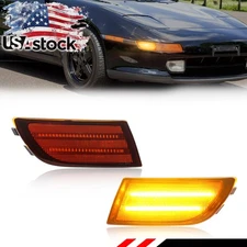 2X Full Amber LED Front Side Corner Marker Lights For 91-95 Toyota MR-2 MR2 SW20