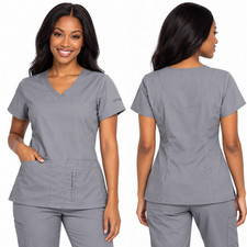 Grey  s Anatomy by Barco Active Women  s Scrub Medical Nursing Top Gray Size Small