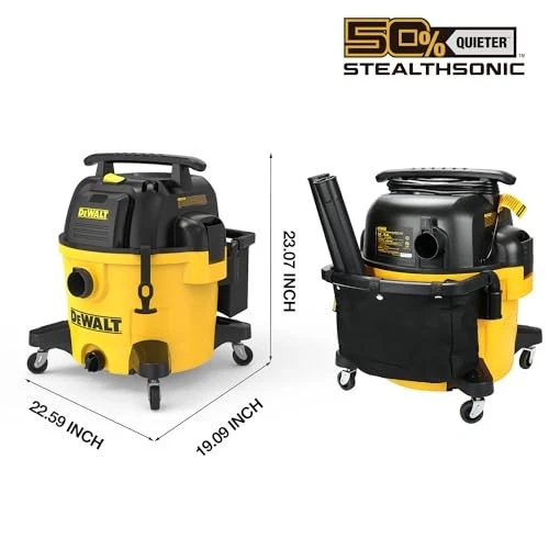 Aspiradora de taller DEWALT 9 galones STEALTHSONIC ultra silenciosa húmeda/seca DXV09P-QTA Foto 4 de 4