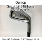 Dunlop Srixon Z-545 Irons 5-9.P Iron Set 38.25" NS Pro 980GH D.S.T Stiff Right-H