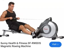 Sunny Health & Fitness Magnetic Rowing Machine - Silver - SF-RW520084S