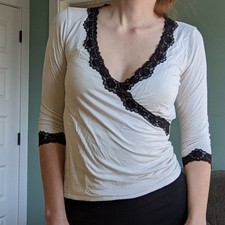 White House Black Market knit wrap top