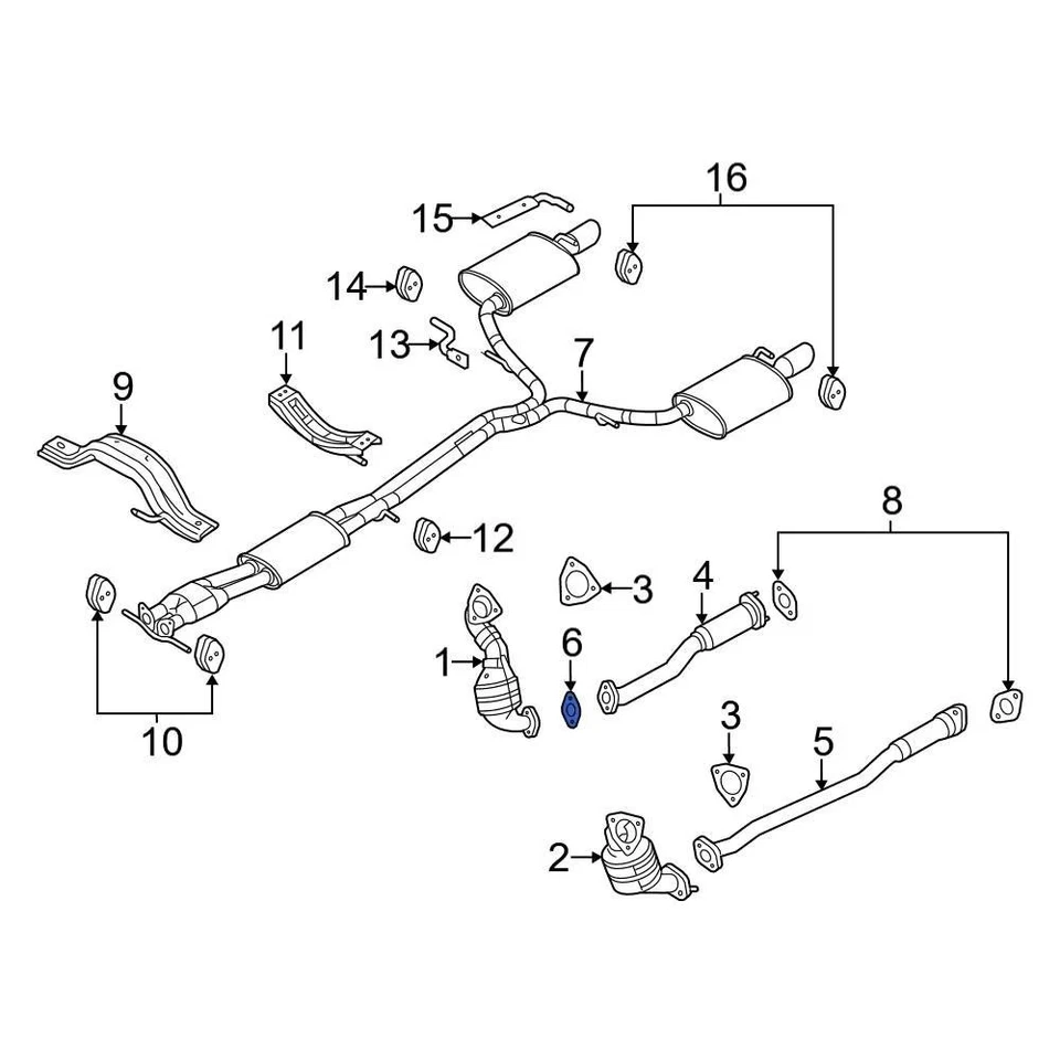 For Ford Explorer 2011-2019 Ford 7T4Z9450AA Front Left Exhaust Crossover Gasket Foto 2 de 4