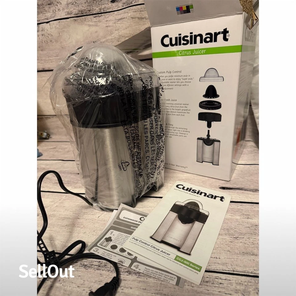 Exprimidor eléctrico de cítricos Cuisinart acero inoxidable fácil limpieza diseño compacto NUEVO Foto 4 de 4