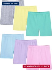 6 Pack Girls Bike Shorts Toddler Under Dress Cartwheel Shorts Dance Clothes