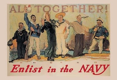 All Together! Enlist in the Navy Reuterdahl Poster Print