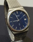 Seiko 4122-8000 Blue Waffle Dial Vintage Watch