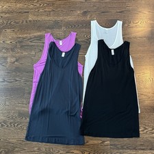 Lot Of 4 American Apparel Viscose Tank Tops Tanks Black White Purple Navy 1