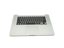 Apple MacBook Pro A1398 2013 15" OEM Palmrest w/Touchpad Keyboard Battery Silver